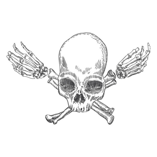 Череп и перекрестные кости рук
