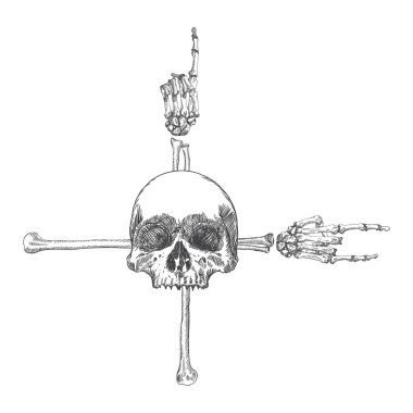Skull and crossbones hands 