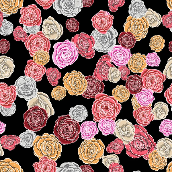 Varrat nélküli mintát a virágzó virágok — Stock Vector