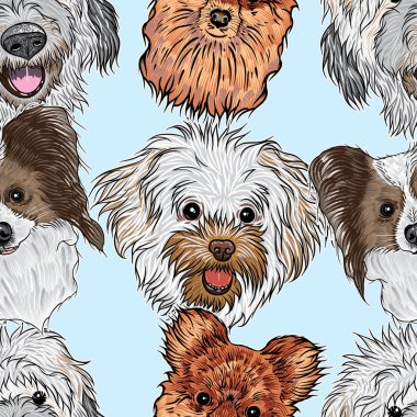 Köpekler portreleri ile Seamless Modeli