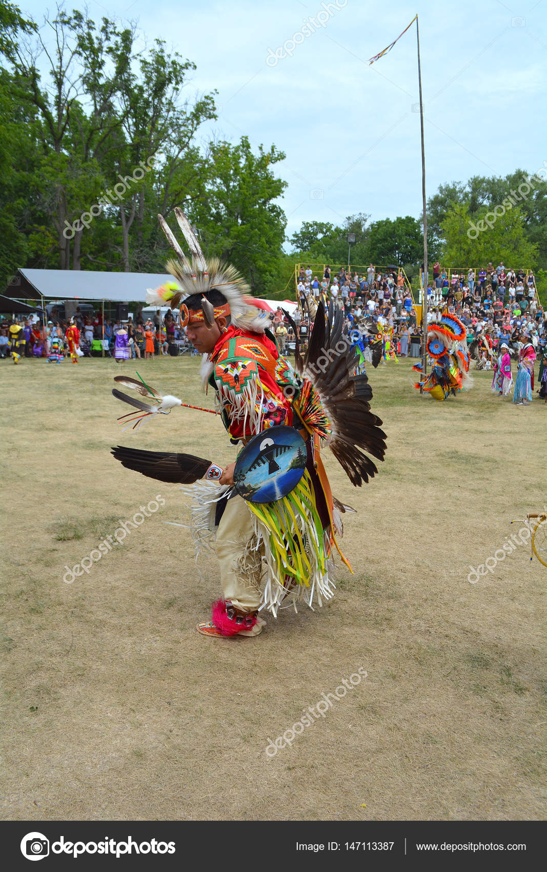 Fancy Feather Dancers Pow wow Stock Editorial Photo © goldenshrimp 147113387