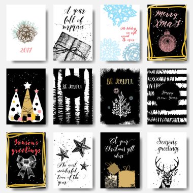 Bir dizi Noel kartı.