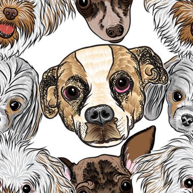 Köpekler portresi ile Seamless Modeli