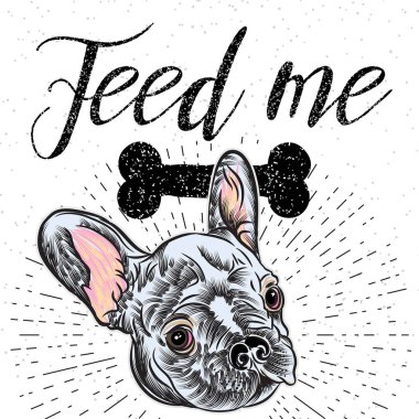 Fransız buldozer beslemek evde beslenen hayvan işareti ile 