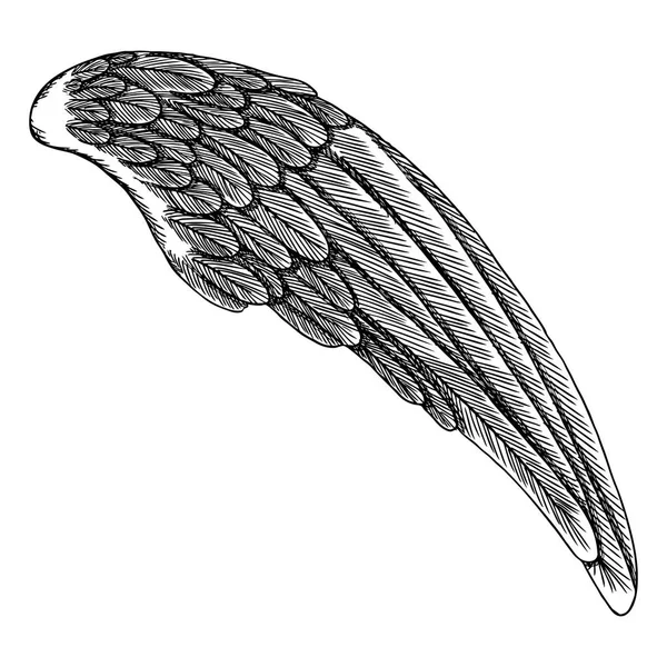 Desenho de asa vintage desenhado à mão — Vetor de Stock