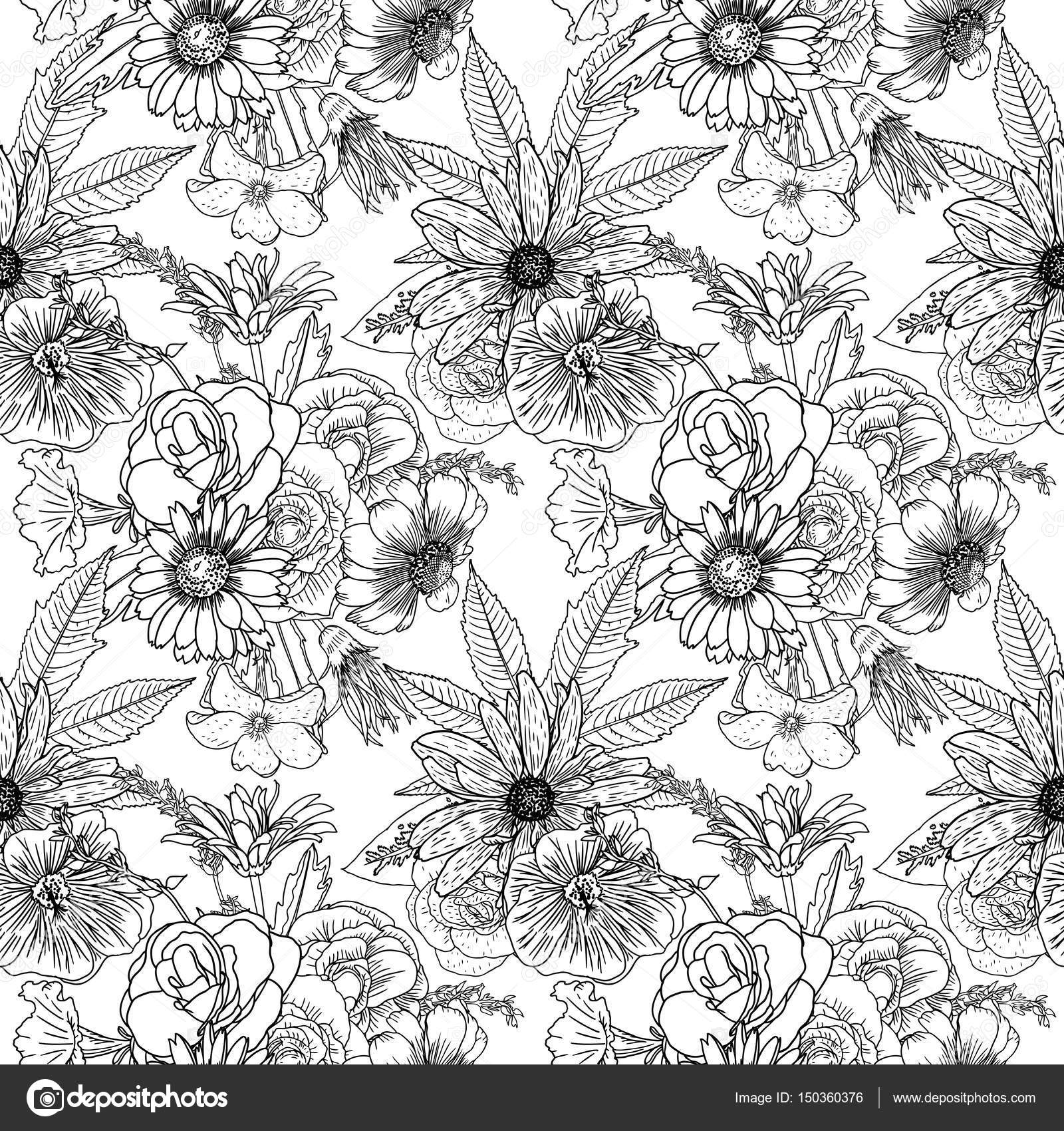 Modèle De Fleur Transparente Image Vectorielle