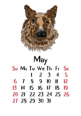 Sevimli köpek ile takvim 2018