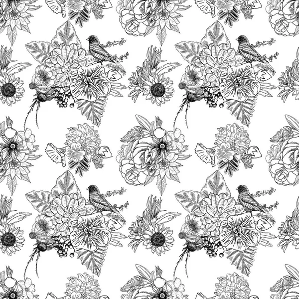 Modèle de fleur sans couture — Image vectorielle