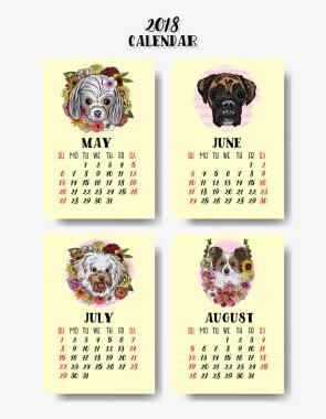 Sevimli köpekleri ile takvim 2018