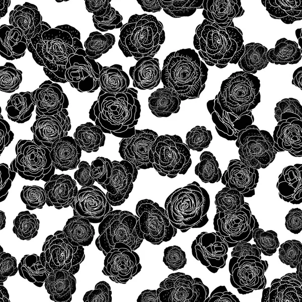 Τριαντάφυλλα ανθίζουν χωρίς ραφή πρότυπο — Διανυσματικό Αρχείο