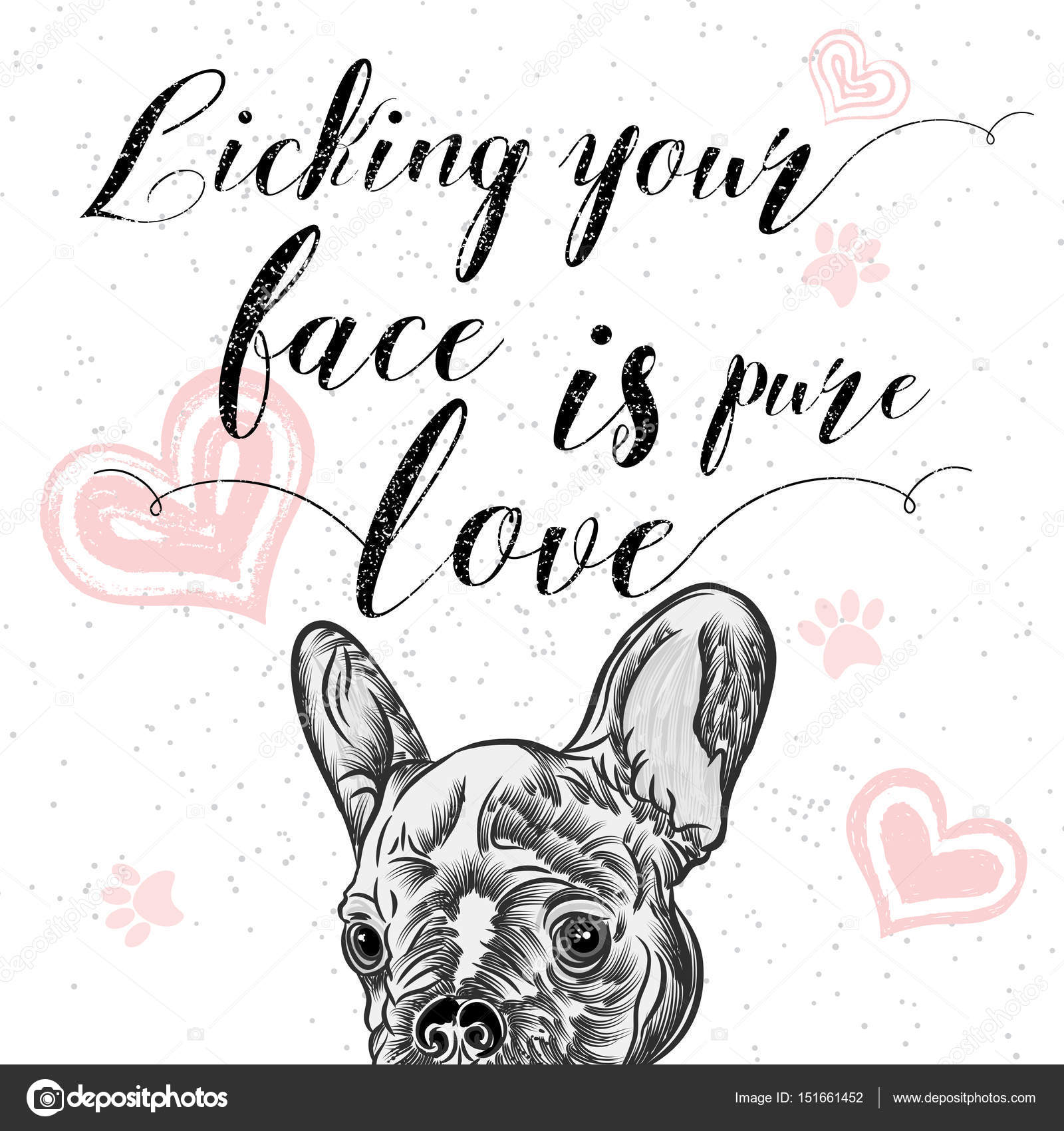 Cucciolo sveglio con i cuori rosa e segno di amore Illustrazione di vettore per una scheda o manifesto Giorno di San Valentino — Vettoriali di