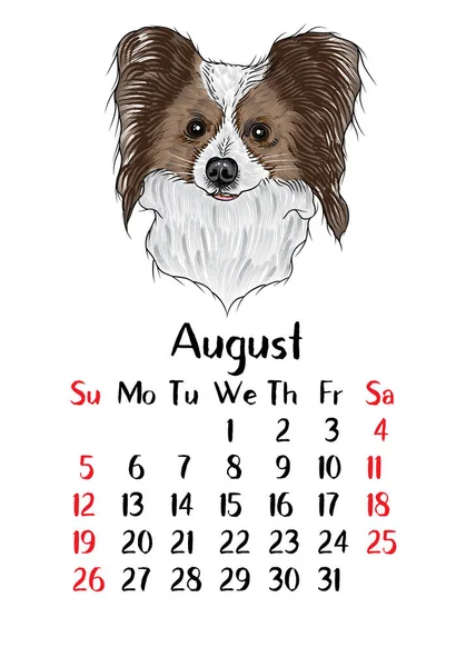 Projeto feliz engraçado do calendário 2018 do cão —  Vetores de Stock