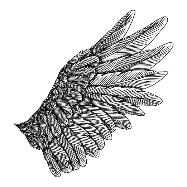绘图的老式翼 — 图库矢量图片