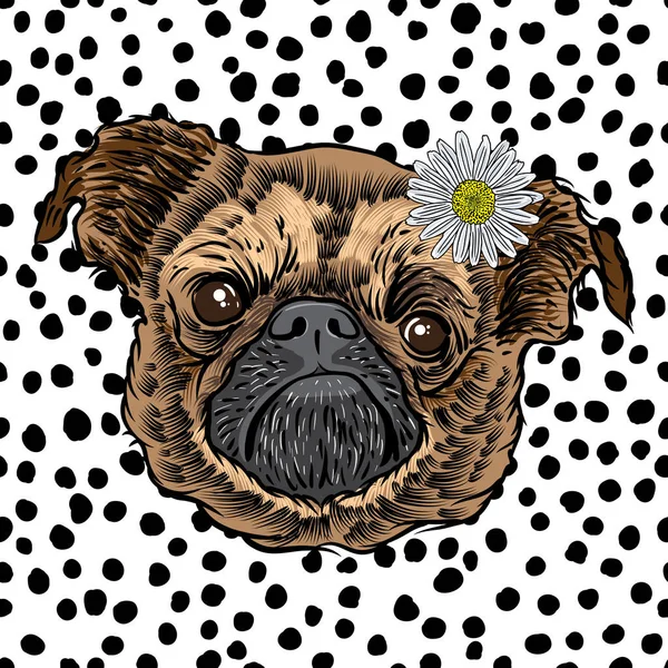 Мопс собаки малювання — стоковий вектор