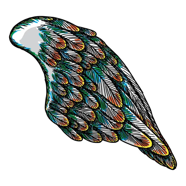 Kleurrijke vleugel tekening — Stockvector