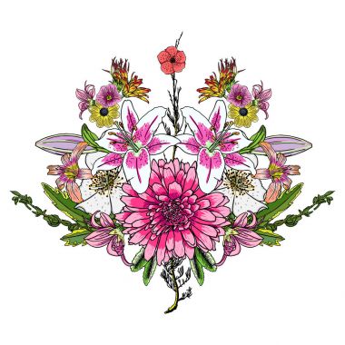 Vintage buket çizim