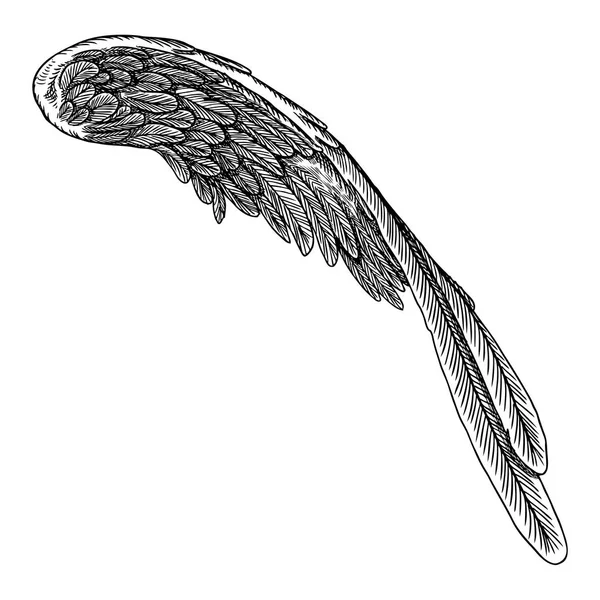 빈티지 날개 그림 — 스톡 벡터