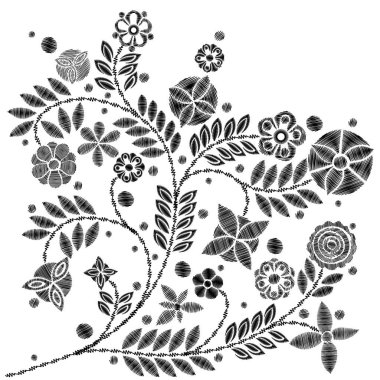 Çiçek nakış deseni