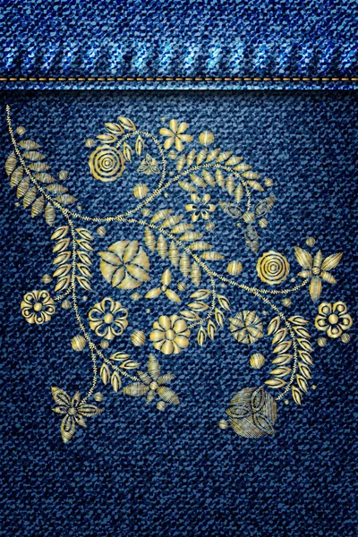 Вышивка по текстилю — стоковый вектор