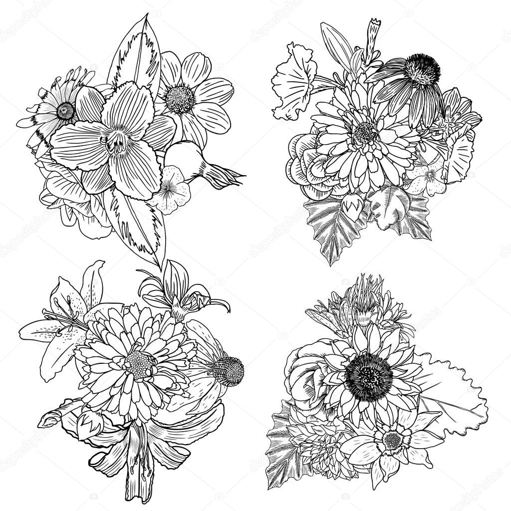 Set Of Flower Bouquets
