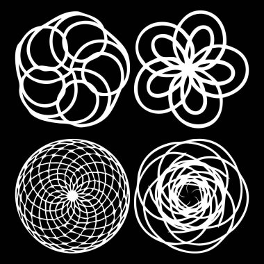 Kutsal geometri yuvarlak mandala seti