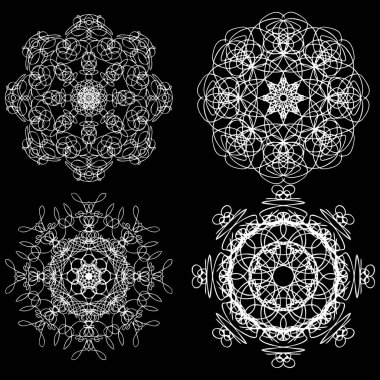 Kutsal geometri yuvarlak mandala seti