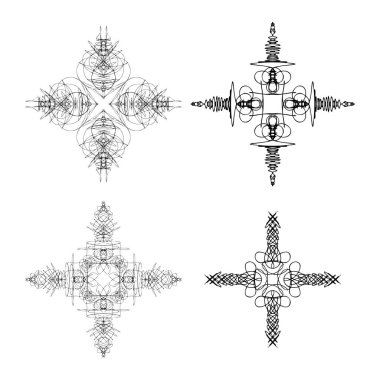 Kutsal geometri yuvarlak mandala seti