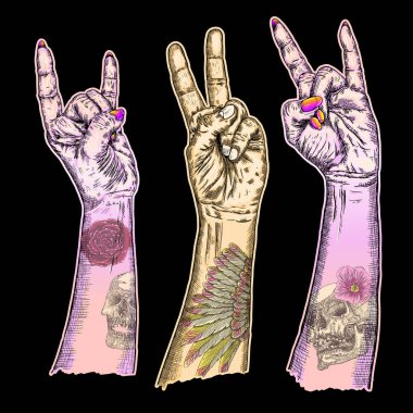 Küme tezahür gençlik kalabalık eller