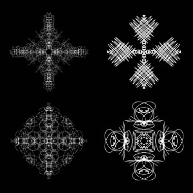 Simetrik grafik tasarım öğeleri kümesi