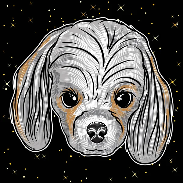 Retrato de lindo perro — Vector de stock