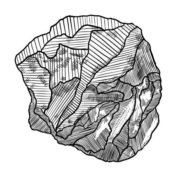 Realista dibujado a mano boceto de piedra — Vector de stock