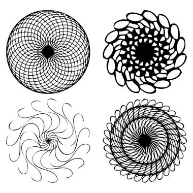 Simetrik grafik tasarım öğeleri kümesi
