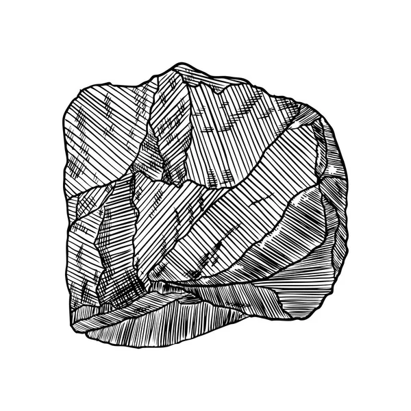 现实的手的石头的素描画 — 图库矢量图片