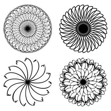 Güzel boho yuvarlak mandala kümesiyle. 