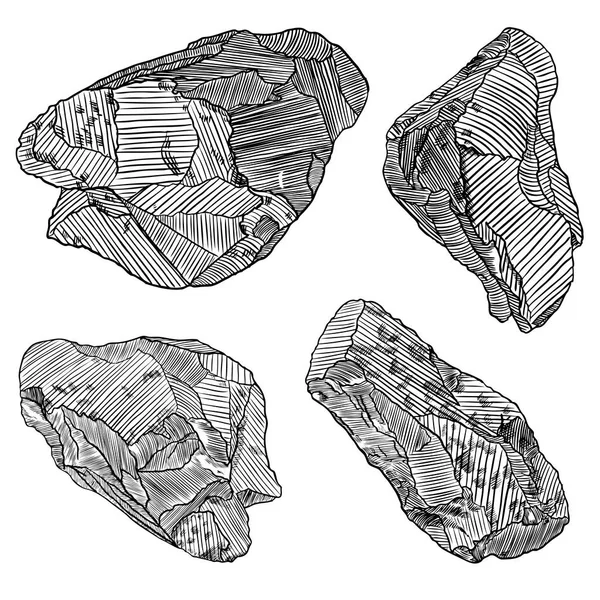 Conjunto de diferentes rocas — Archivo Imágenes Vectoriales