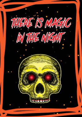 Cadılar Bayramı kartı ile kafatası tasarımı 