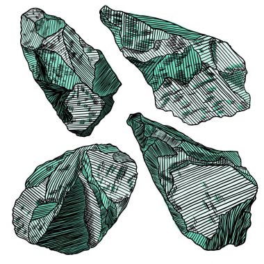 gerçekçi skeçler taşlar ve kayalar