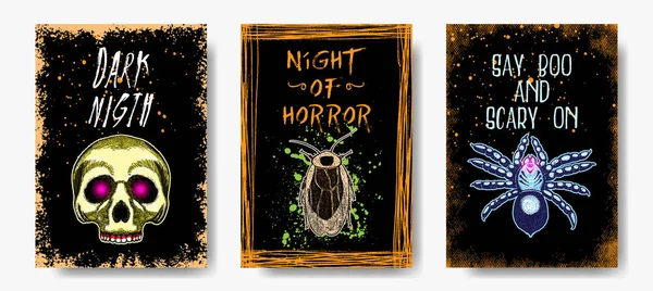 Cadılar Bayramı el çizimi set