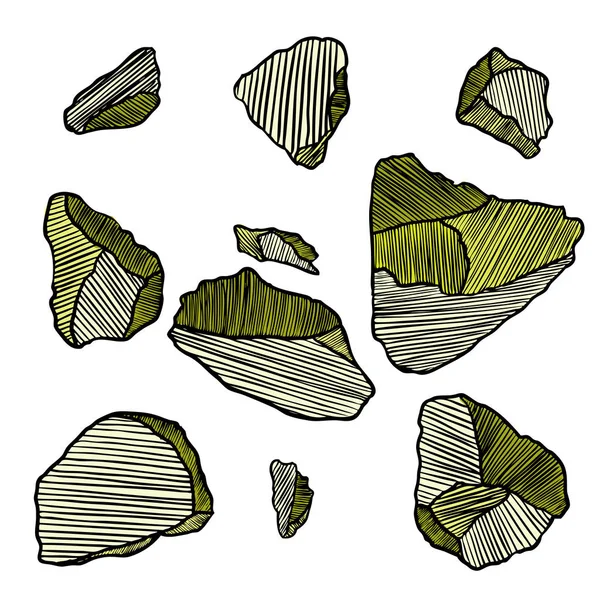 Σύνολο από διαφορετικές πέτρες — Διανυσματικό Αρχείο