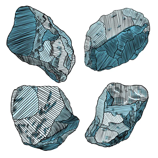 Set of different boulders — Stock Vector