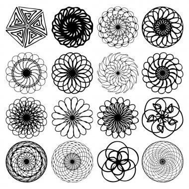 Güzel boho yuvarlak mandala kümesiyle. 