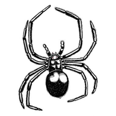 İzole çizim Halloween örümcek renk noktalarla. 