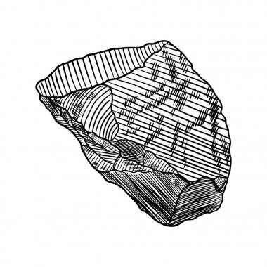 Taş el çizilmiş kroki.  