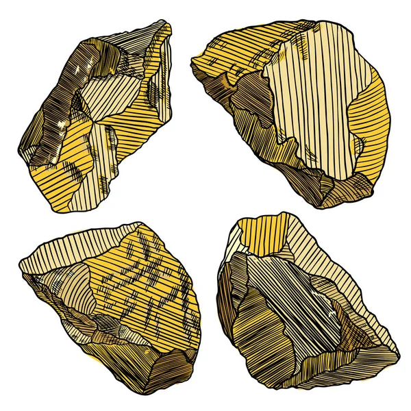 結晶、宝石岩と石のセット. — ストックベクタ