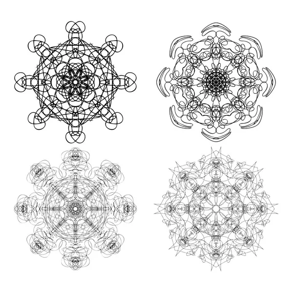 千变万化的曼荼罗启发的符号 — 图库矢量图片