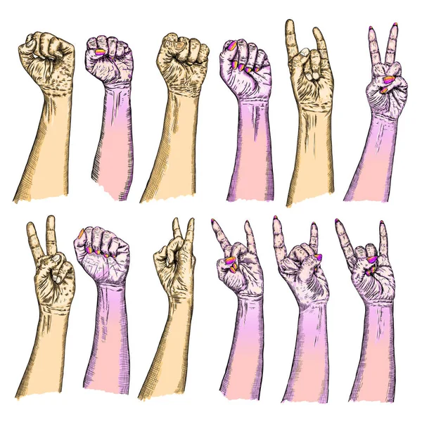 Set hand tekenen en symbolen — Stockvector