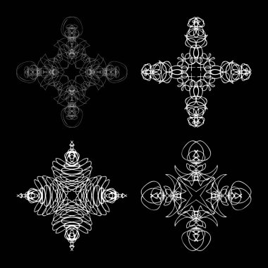 Öğe kümesi yuvarlak simgeler spirographs Tasarla.