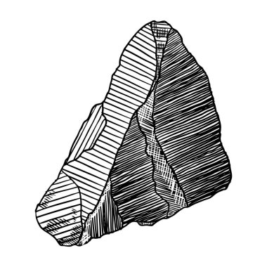 Taş. Siyah ve beyaz taş ve kaya el hatchin çizilmiş