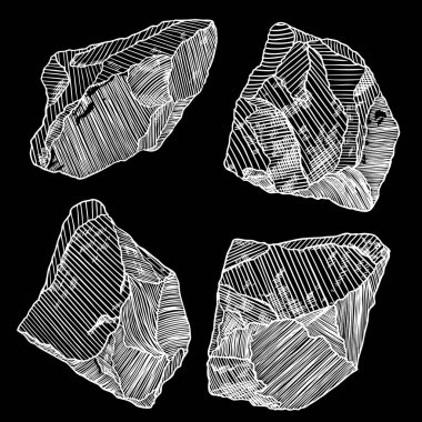 Kristaller, taş mücevher ve küme taş. 