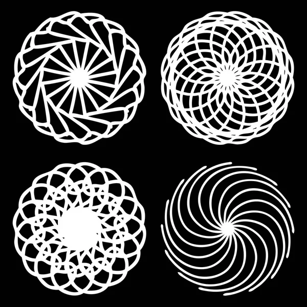 Monocromo abstracto mandala geometría sagrada conjunto — Vector de stock